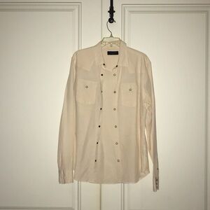 AllSaints Cream Button-Up Shirt
